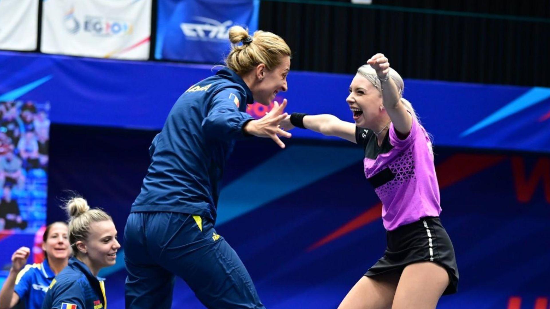 România - Serbia, scor 3-1, în optimile de finală de la Campionatele Europene de tenis de masă. Partida a fost live în AntenaPLAY