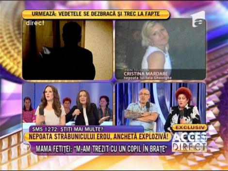 Cristina, mama fetiței, sare la gâtul străbunicului: ”M-am dus cu haine la copil și m-a dat afară!”